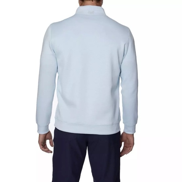 Hickey Freeman Light Blue Quarter Zip Up Long Sleeve Sweater Men’s Size Large - Picture 2 of 7